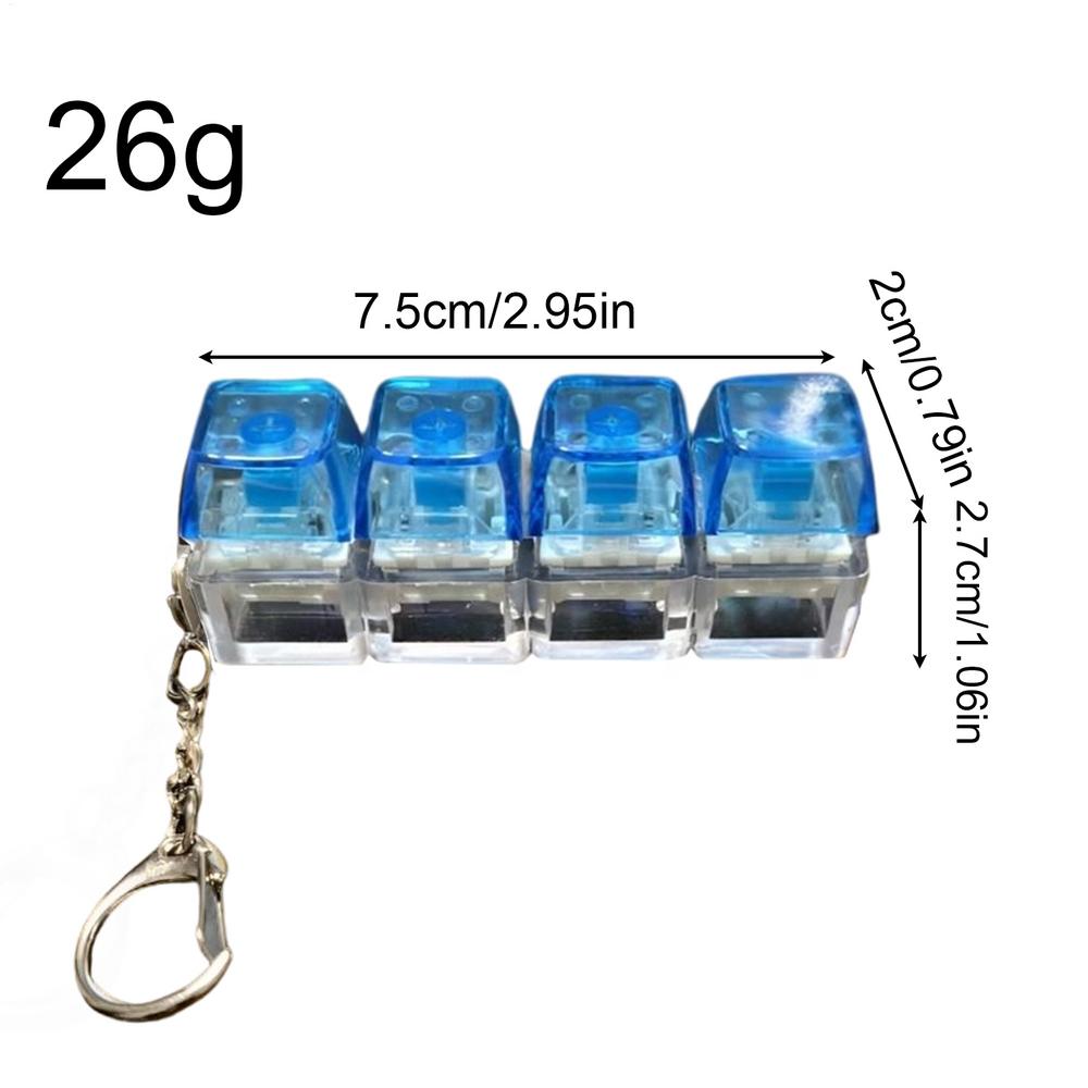 Клавиатура Фиджет Прозрачная Портативная Реалистичная Кликер Фиджет Игрушка Клавиатура для Взрослых Детей Мальчика Семьи Дорожный Рюкзак Офисы синий