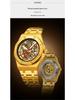 Men's Luxury Stainless Steel Skeleton Mechanical Watch with Large Dial, Fully Automatic Design
