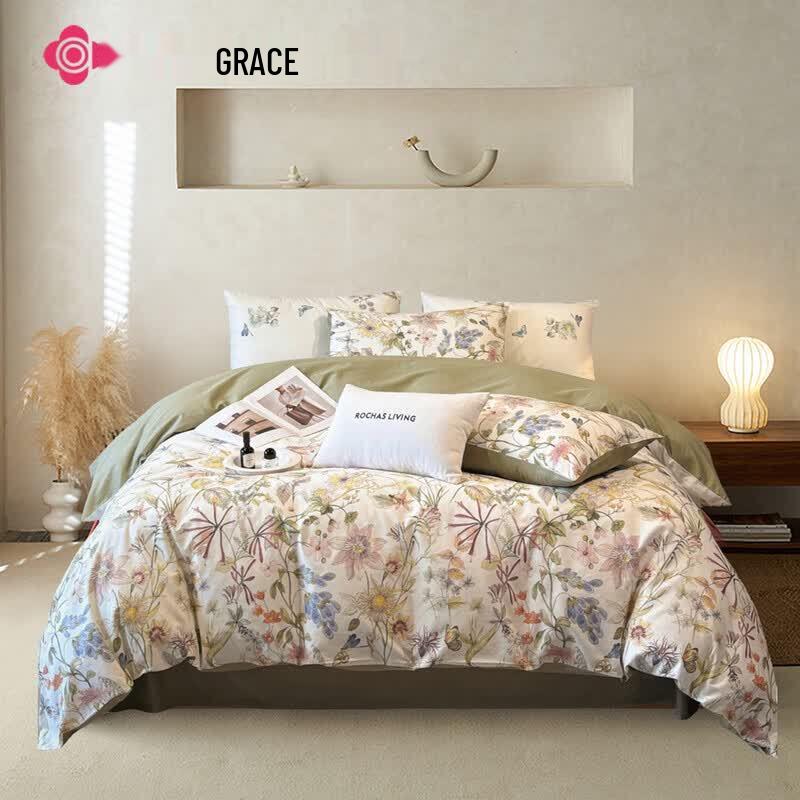 Grace Butterfly Kiss Lily of the Valley Combed Cotton Bedding Set