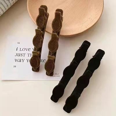 Forehead Flock Braided Hair Clip Accessory  Solid Color Braided Hair Clips Small Fragrant Hair Clip Shredded Hair Bangs Clip