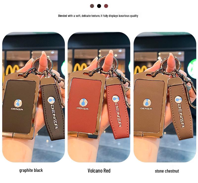 Denza D9 Key Fob Cover, NFC Car DMI Pickup Case, EV Metal Buckle Full Enclosure for New Model.
