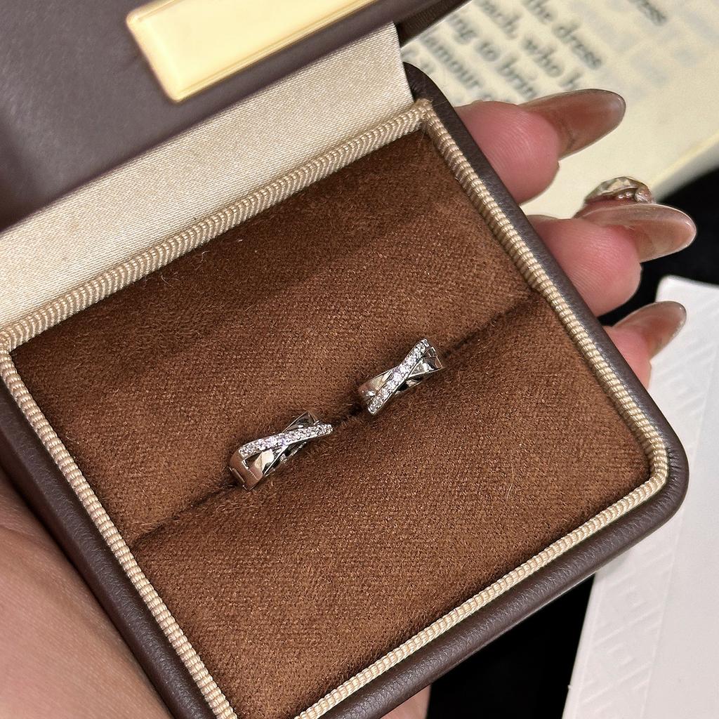 Popular Niche Cross Ear Buckle Simple Micro Zircon Earrings Earrings