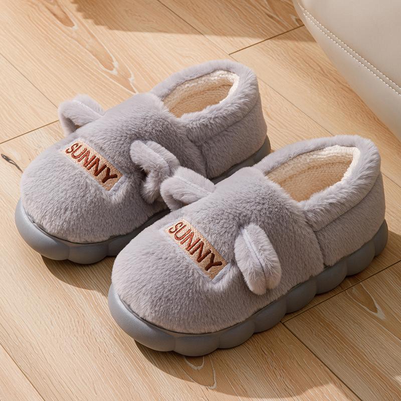 Plush autumn and winter cotton shoes new home indoor couple warm plush cotton slippers
