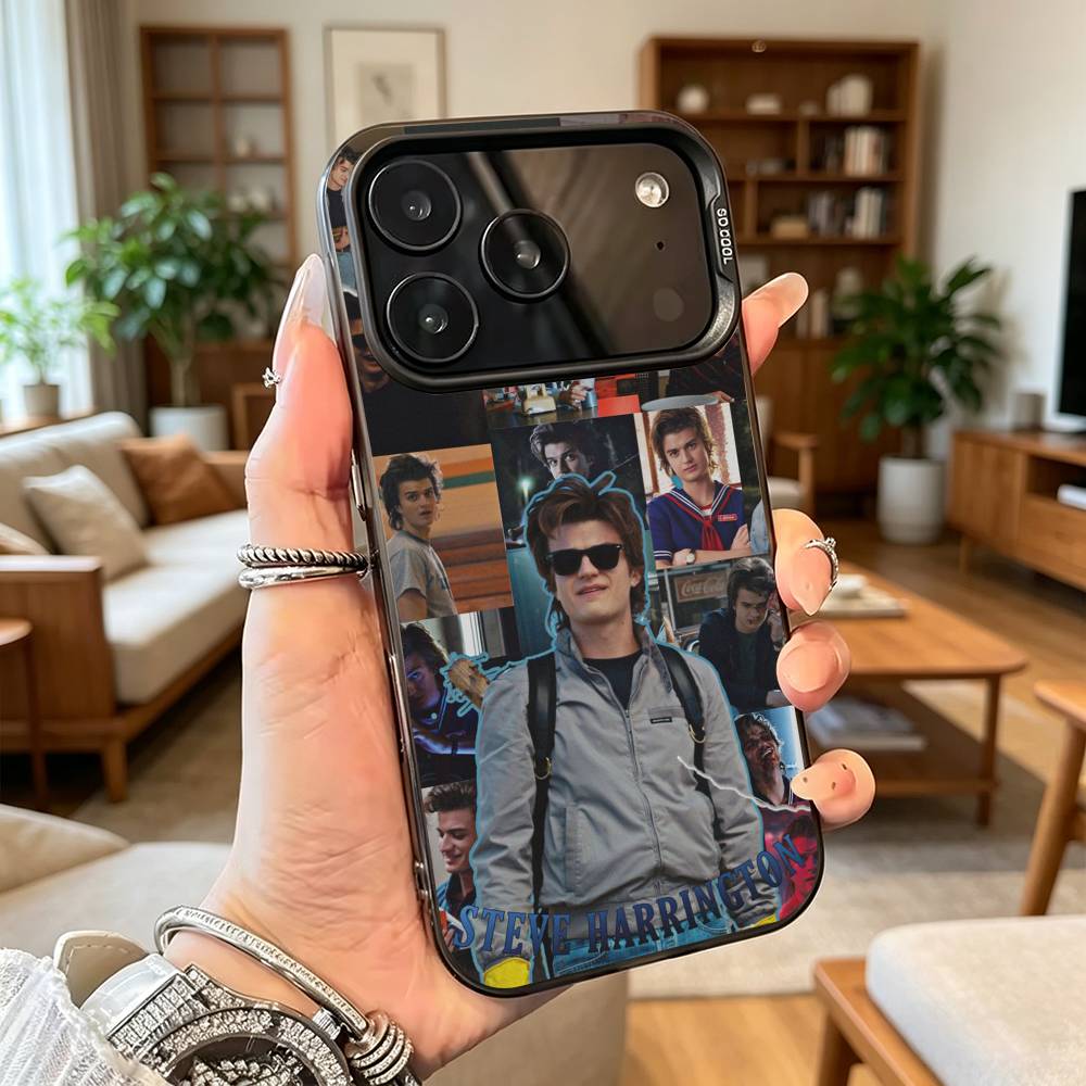 S-steve H-harrington   Phone Case For iPhone 17,16,15,14,13,12,11 Plus,Pro Max,XS,Colorful Silver Phone Case Funda Cover