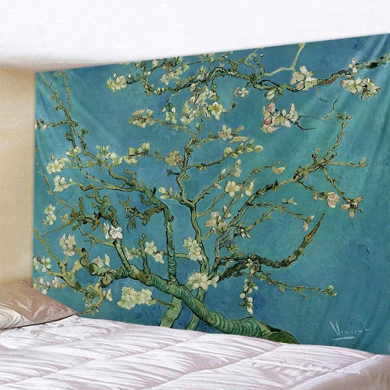 Retro Olieverf Bloemen Achtergrond Doek Huis Muur Decoratie Wandtapijt Kantoor Woonkamer Wandtapijt