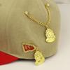 Decorative Pin Chain for Baseball Cap Blingbling Strass Hip Hop Lapel Pin Pendant Chain with Golden Jesus Pin