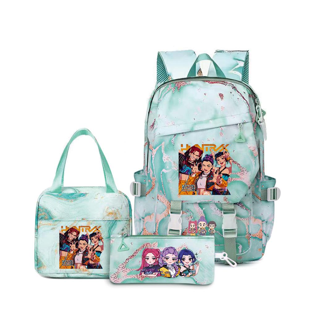 Witch Hunters Three-Piece Backpack Kpop Demon Unters Printed Backpack Lunch Bag