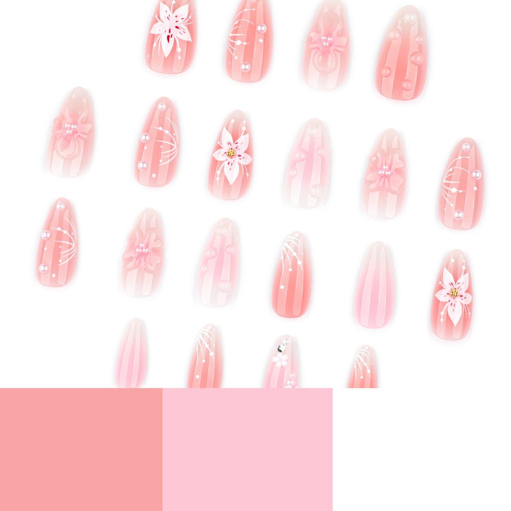 3D Three-dimensional Fresh Flowers European and American Foreign Trade Wear Nail Blush Gradual Change Nail Art Fake Nail Wear