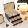 Exquisite Three-Layer Jewelry Box 2025 - Large Capacity for Earrings and Necklaces
