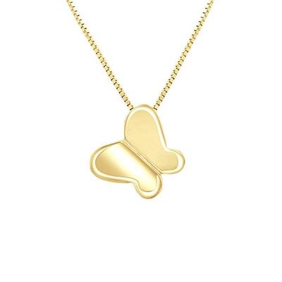 Children's Pendant - LÉA &; ARTHUR - Butterfly Motif - 375 Yellow Gold - 1 Cm - Quality Jewelry