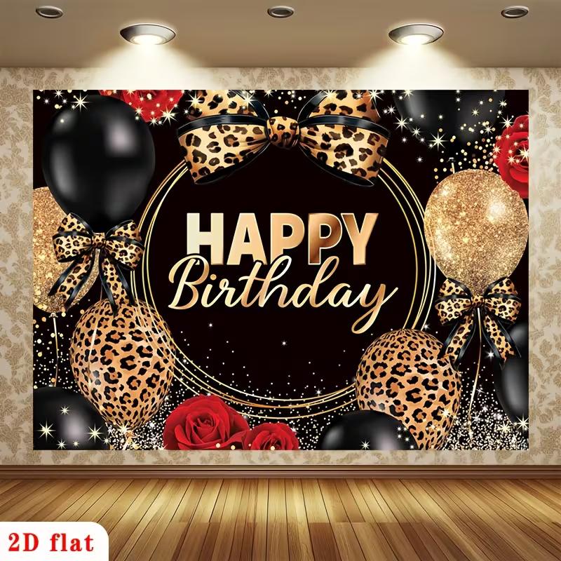 2D Wild Leopard Print Birthday Backdrop Adult Party Photoshoot Background