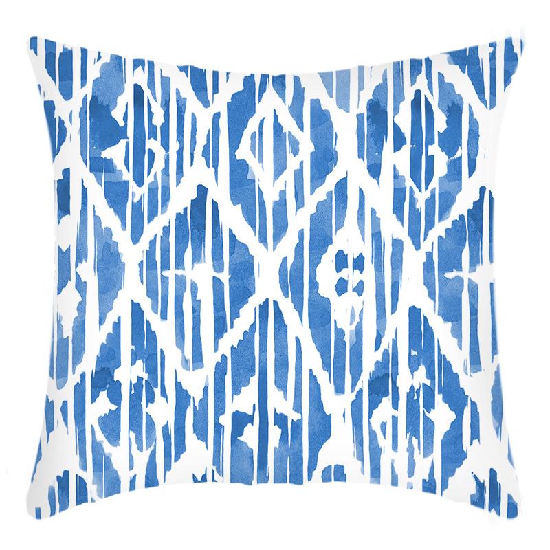 New Light Luxury Series Blue Natural Printed Pillow Home Sofa Cushion Cover