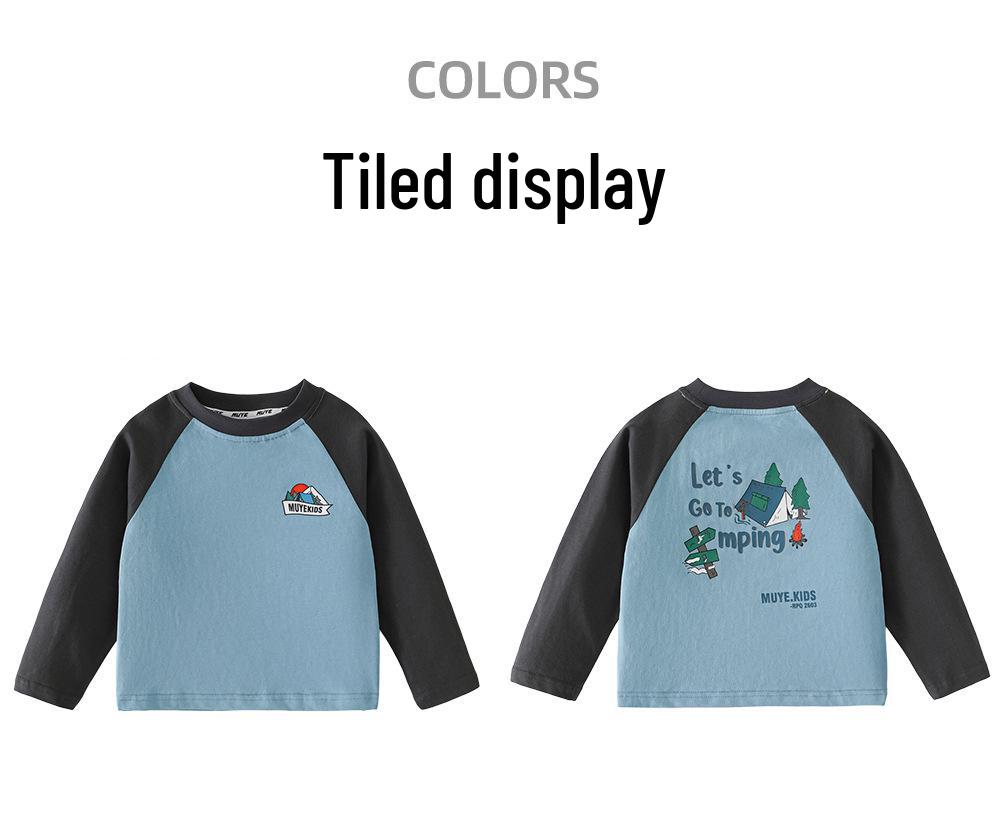 Beiteng Kids' Long Sleeve Cotton Top - Korean Style Casual Wear for Boys & Girls, Autumn Collection.