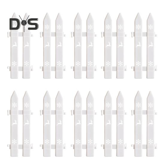 5/10/25 Pcs Christmas Fence White Picket Fence for Xmas Tree Easy Assembly Reusable Christmas Fence for Holiday Indoor Decoration