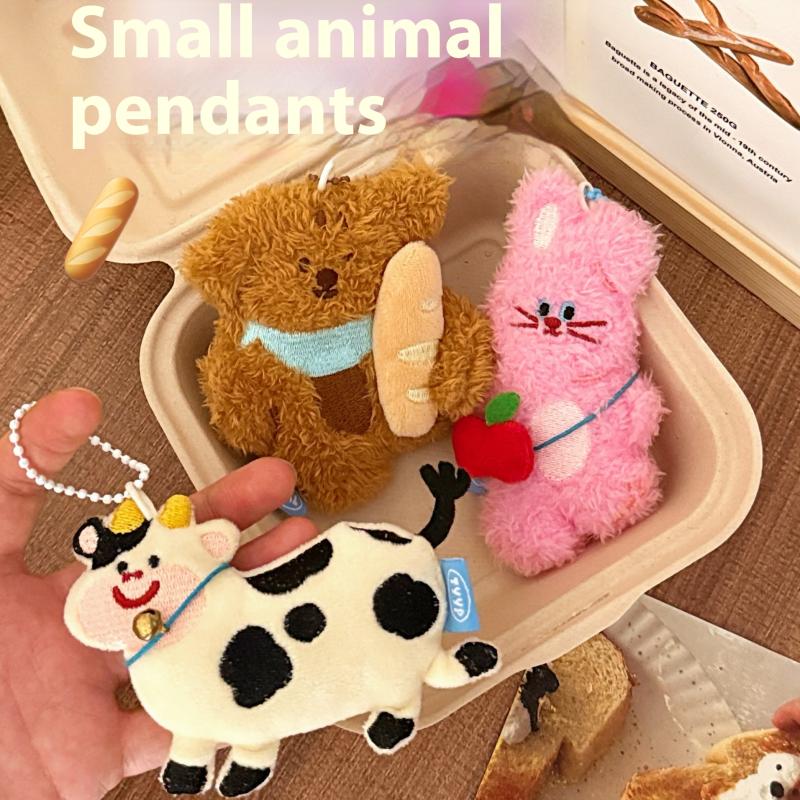 Kawaii Cartoon Plush Animal Doll Pendant Keychain Backpack Hangings Pendant Decoration Cartoon Plush Stuffed Doll Toy Gift
