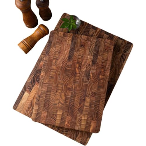 Solid Wood Kitchen Cutting Board, Extra Large, End-Cut Antibacterial and Mildew-Resistant Solid Wood, Durable Geometric Wooden Cutting Board, Acacia C