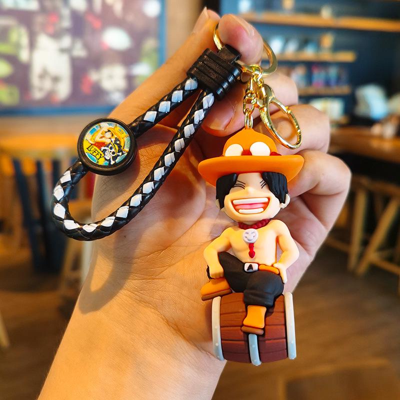 Cartoon Knit Luffy & Zoro Keychain Pendant