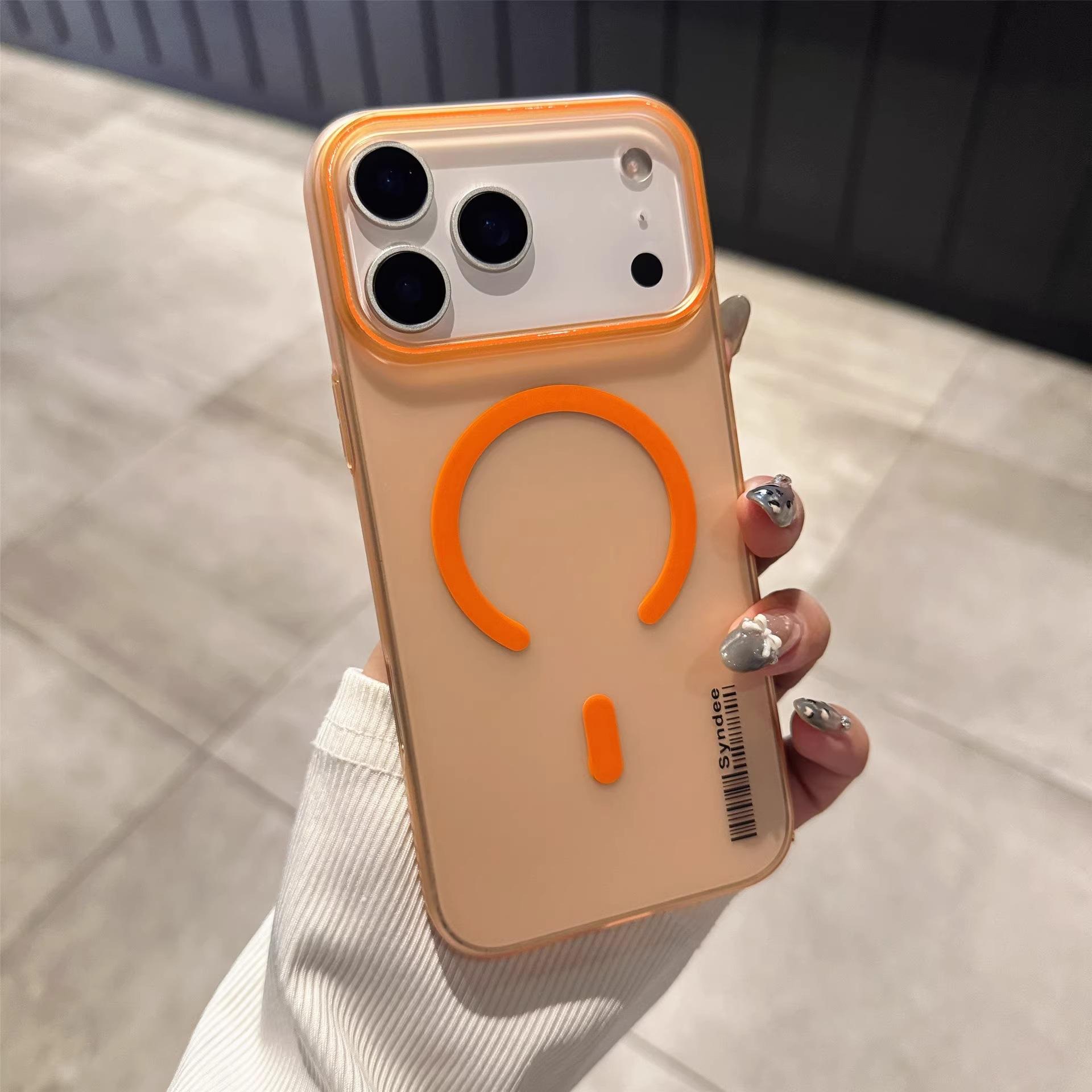 

Applicable To IPhone17 Soft Yarn Magnetic Suction Mobile Phone Case Apple 16 ProMax Skin Feeling Anti Fall 15 Matte PC Protection Case iPhone12proMax