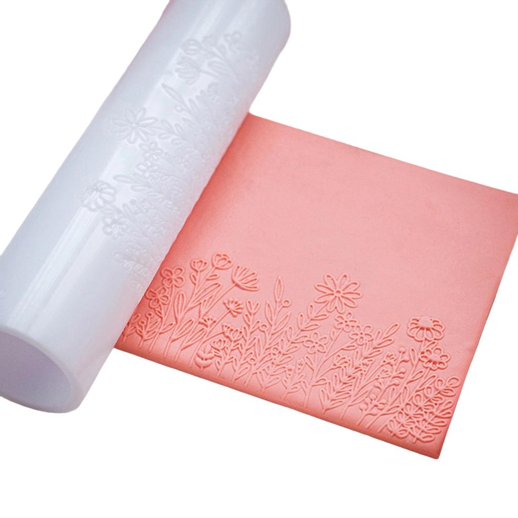 Acrylic Clay Roller For Earring Making With Floral Patterns And Easy Grip Handle Cowhides Texture Mold Pottery Tool