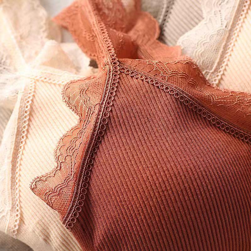 Damen Sexy Spitze Umwickelte Brust Push-Up BH Top Schöne Rücken Unterwäsche Tube Top Tragen Anti-Blend Sportunterwäsche Ohne Stahlring Sammelt die Brust