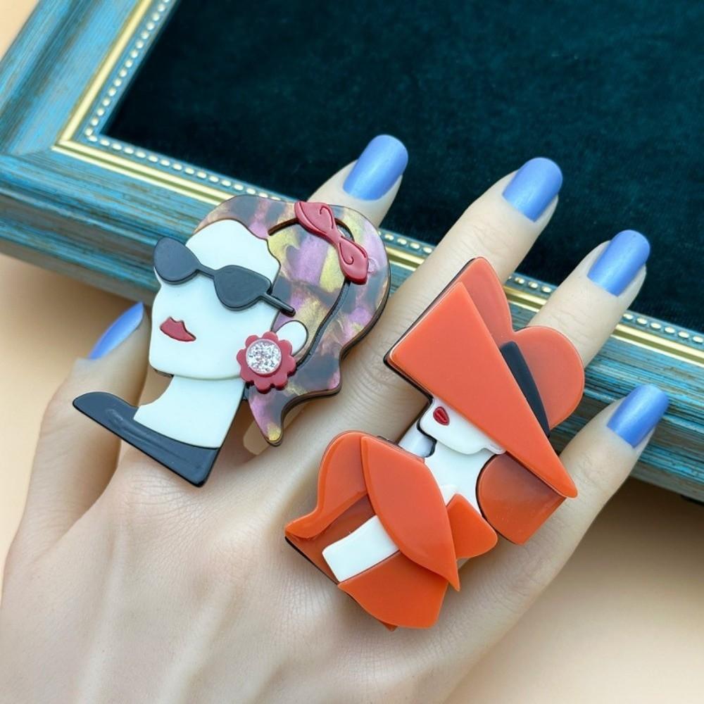 Waterproof Exaggerated Art Ring Finger Circle Modern Lady Finger Circle  Women