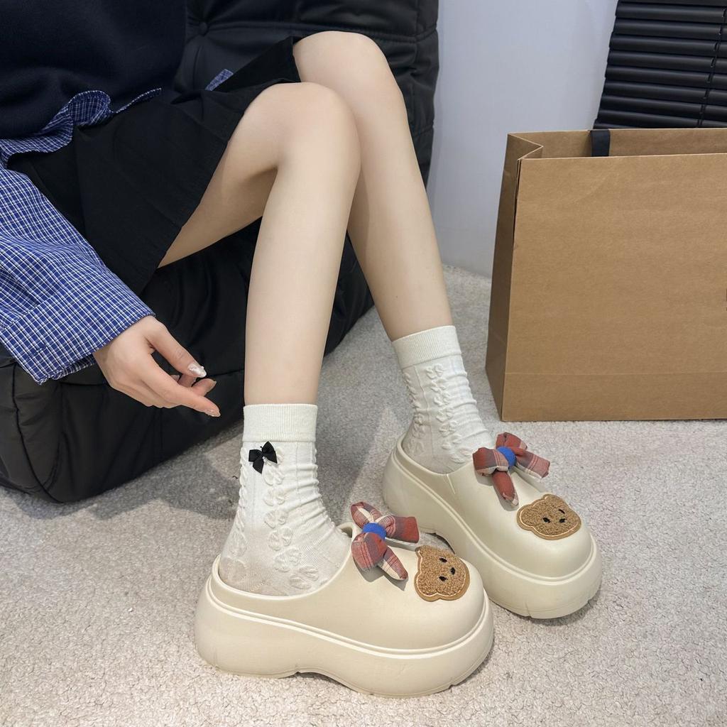 The small man increases his height and pedals the bear Baotou tow 2025 summer and autumn new models, wearing waterproof and non-slip thick-bottomed c
