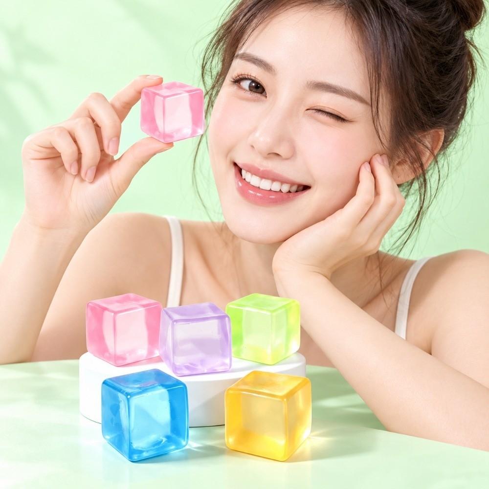 Colorful Ice Cube Squishy Toy Slow Rebound Cube Fidget Toy Sensory Toy Cube Squeeze Toy Adults