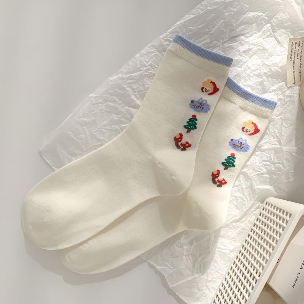 

Cute Mid Length Socks Cartoon Print Christmas Gifts New Socking for Women D