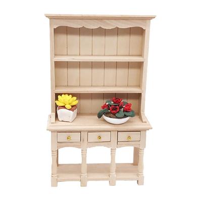 1/12 Mini Dollhouse Bookcase Wooden Furniture Cabinet Miniature Living Room Kids Toy DollHouse