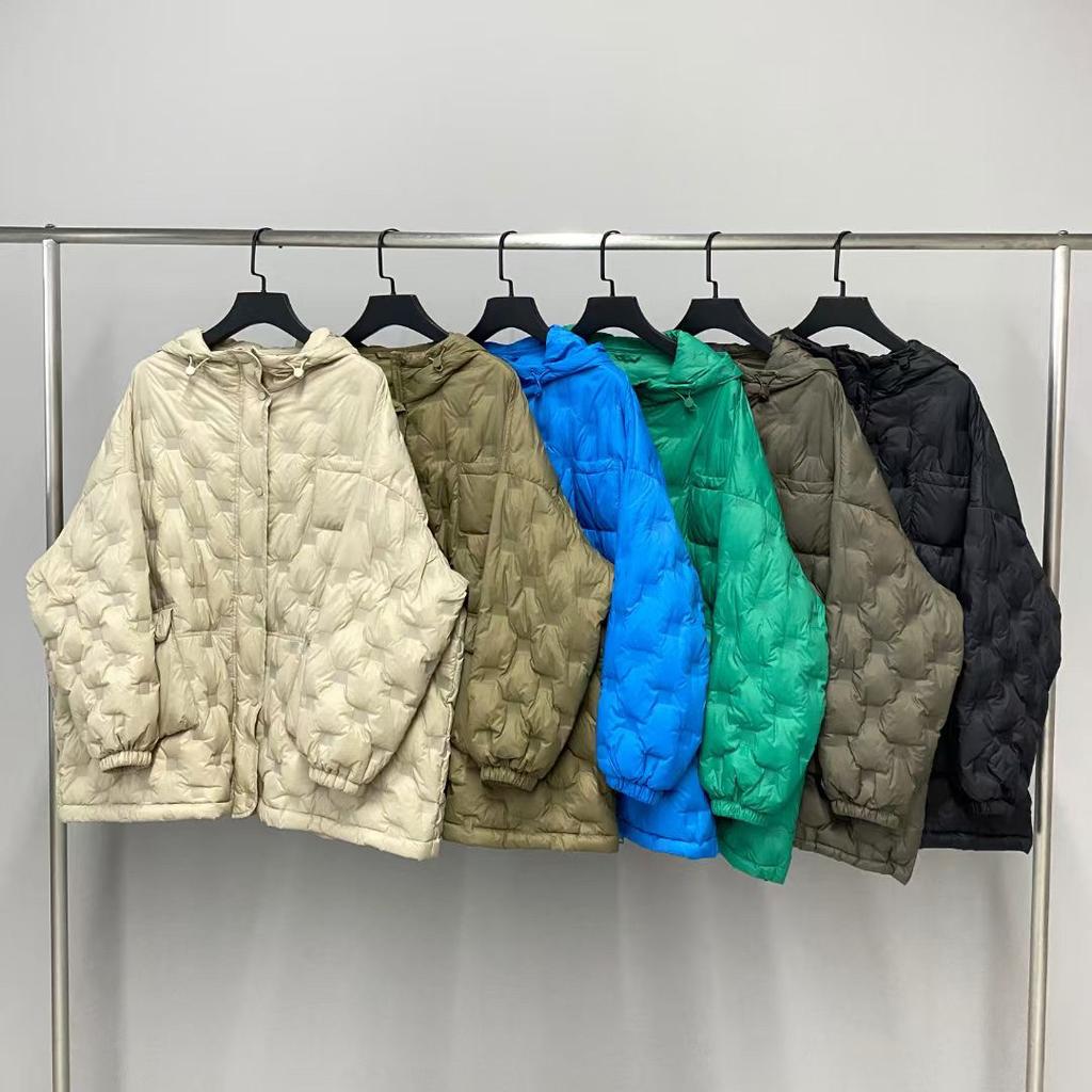 Herbst Winter Kapuzen Steppjacke Übergroße Parkas Daunenmantel Langarm Warmes Oberbekleidungsstück