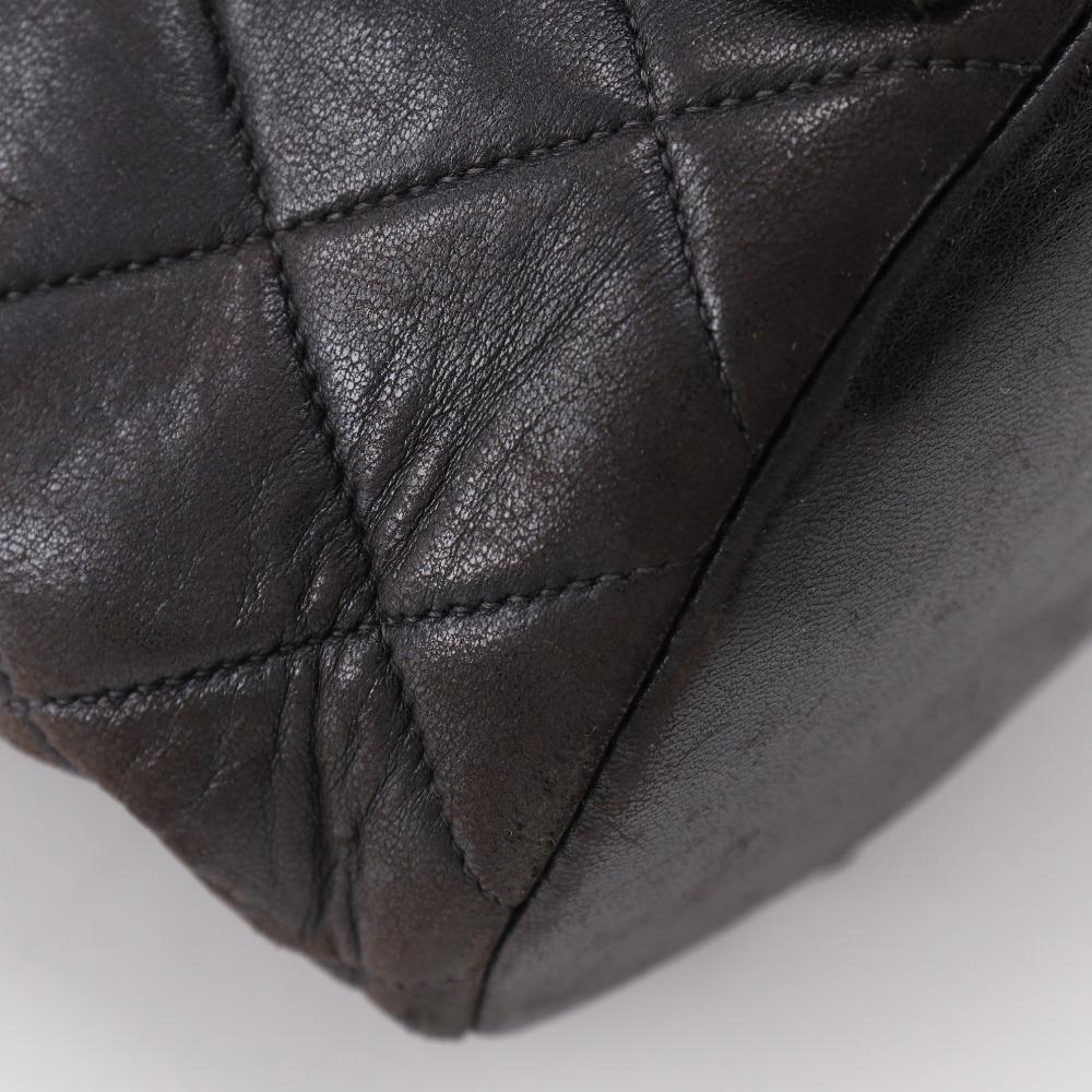 Chanel Matelasse Backpack Daypack A10177 ChainBackpack COCO Mark Black Lambskin Women Used