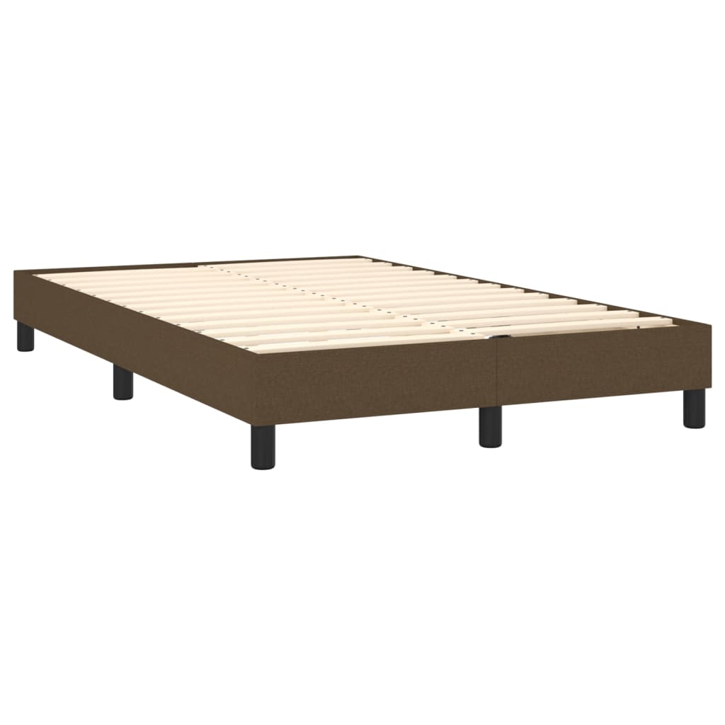 Box Spring Bed Frame Dark Brown 120 x 200 cm Fabric
