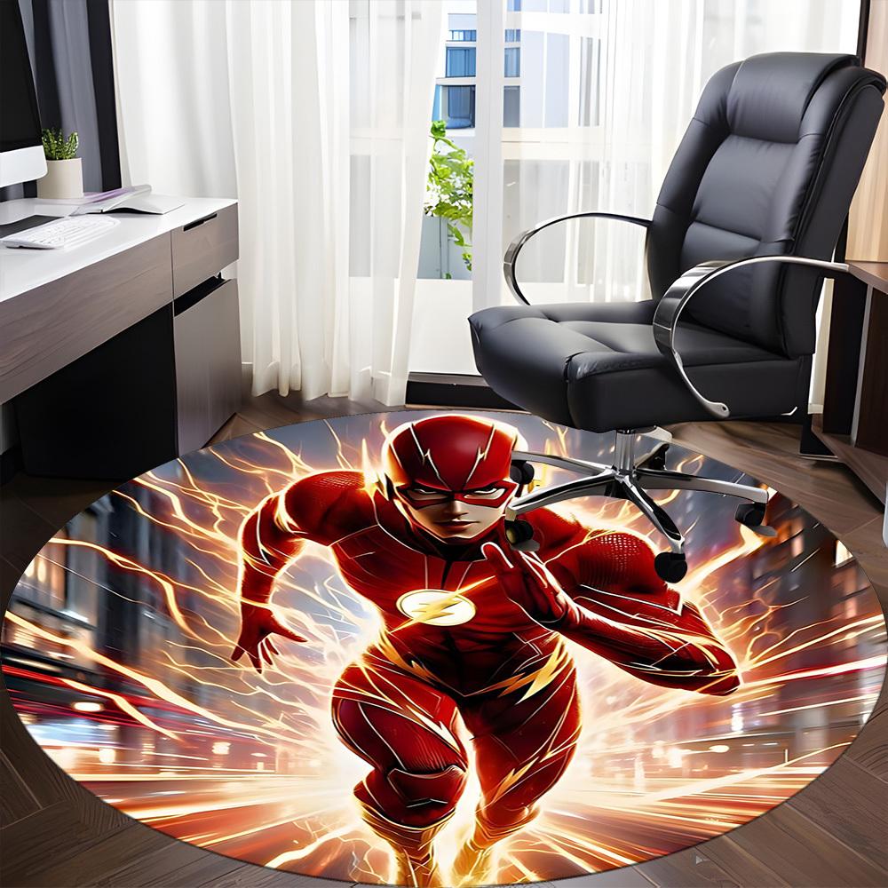 1pc Flash Speed Office Round Area Rug, Under Office Chairs Bedroom Living Room Home Decor, Room Deco, Available in Various Sizes