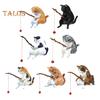 Fishing Cat Figurine Resin Cartoon Kitten Statue Animal Sculpture Home Office Desktop Aquarium Fish Tank Decoration Ornament