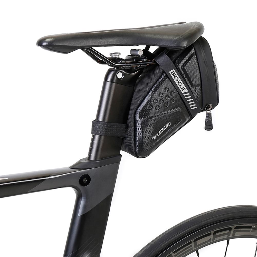 1L Back Seat Pouch Large Capacity Bike Seat Bag Bike Pocket Pack Reflective Bicycle Saddle Bag EVA for Mountain Road Bikes