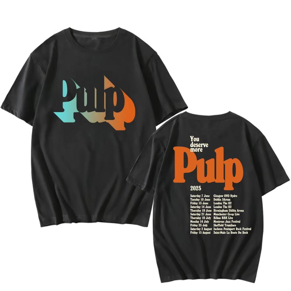 More 2026Tour T-Shirt Black Pulp Rock Band Live Date Tshirts Summer Cotton T Shirt Hip Hop Streetwear Top Y2K Gothic Cotton Oversized T-shirts 4XL