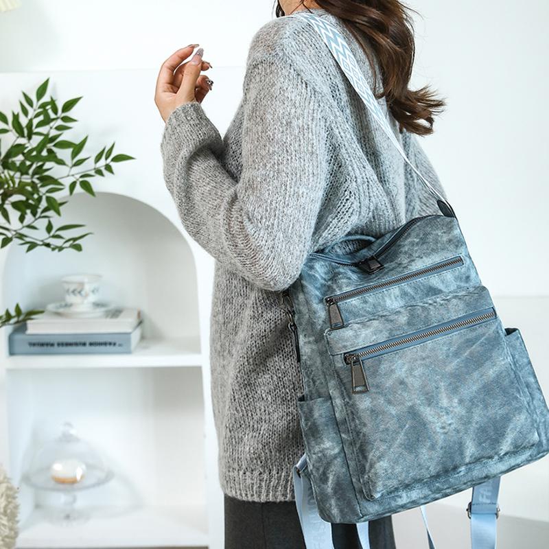 Vintage Soft Leather Backpack Women's Large Capacity Multi-use Shoulder Bag