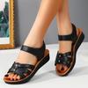 Genuine Leather Sandals for Women 40-60 Years - Non-Slip Soft Sole Summer Comfort Footwear for Mature Ladies