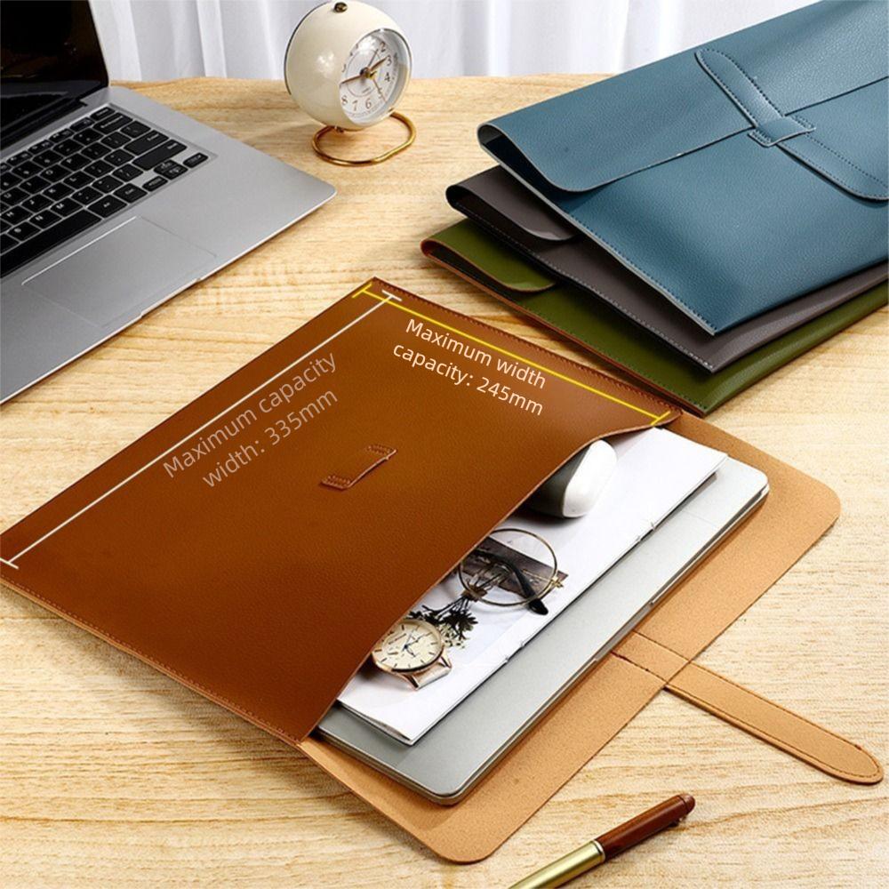 Waterproof Business Leather Document Bag Data Contract Bill File Bag  Stationery Storage