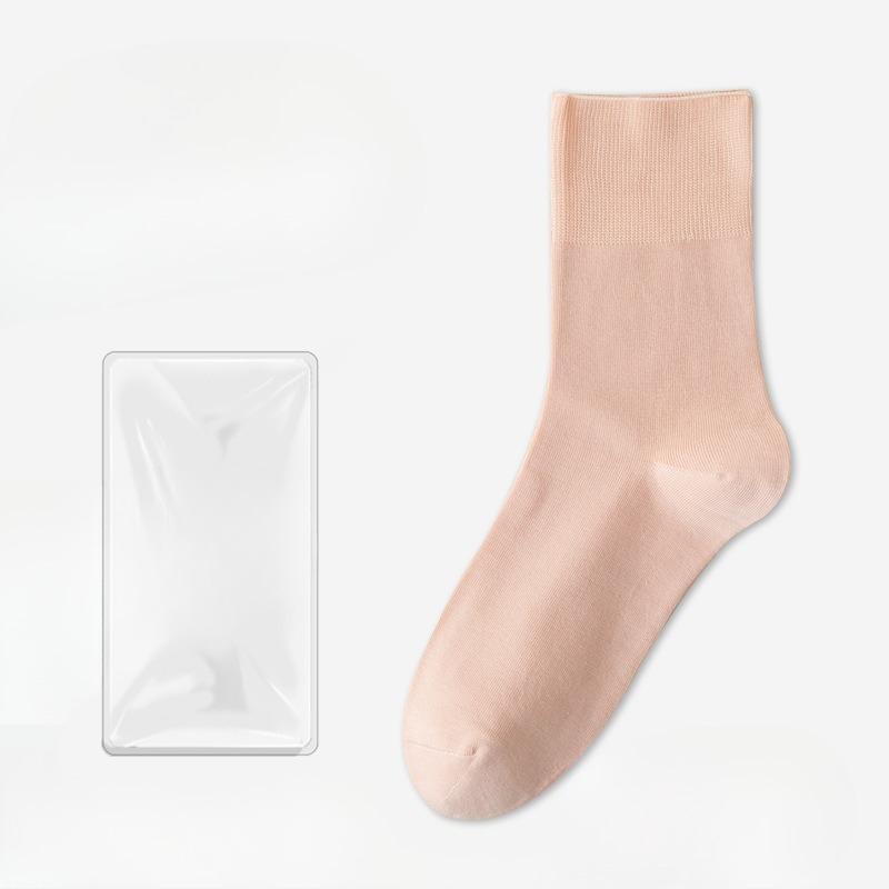 Female Summer Thin Leisure Pure Color Moon Son Boneless In The Tube Pile Pile Cotton Socks