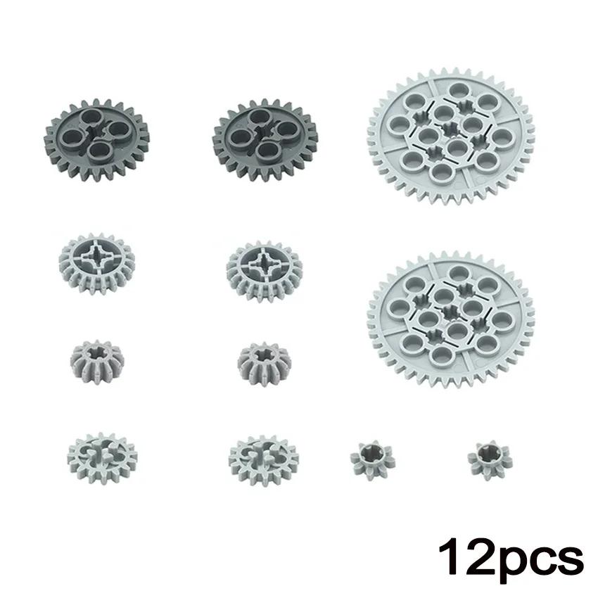 MOC Technical Parts Gear Liftarm Cross Axles Pin Beam Panel Car Building Blocks Kid Toys Bulk Compatible with Gear Bricks Leduo