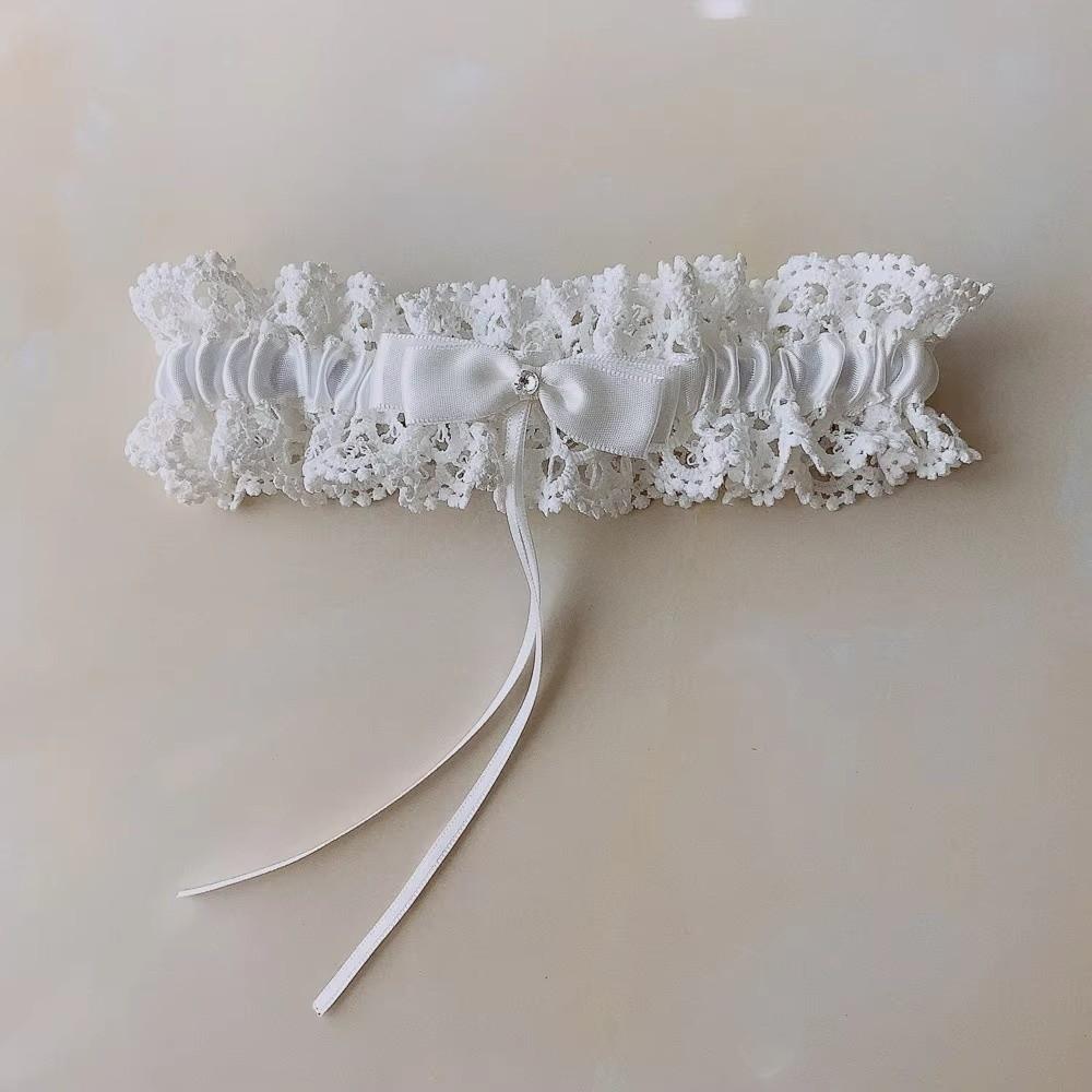 Bowknot Lolita Leg Rings Set Ruffled Lace Thigh Ring Clothing Accessories Bride Garter Belt Women