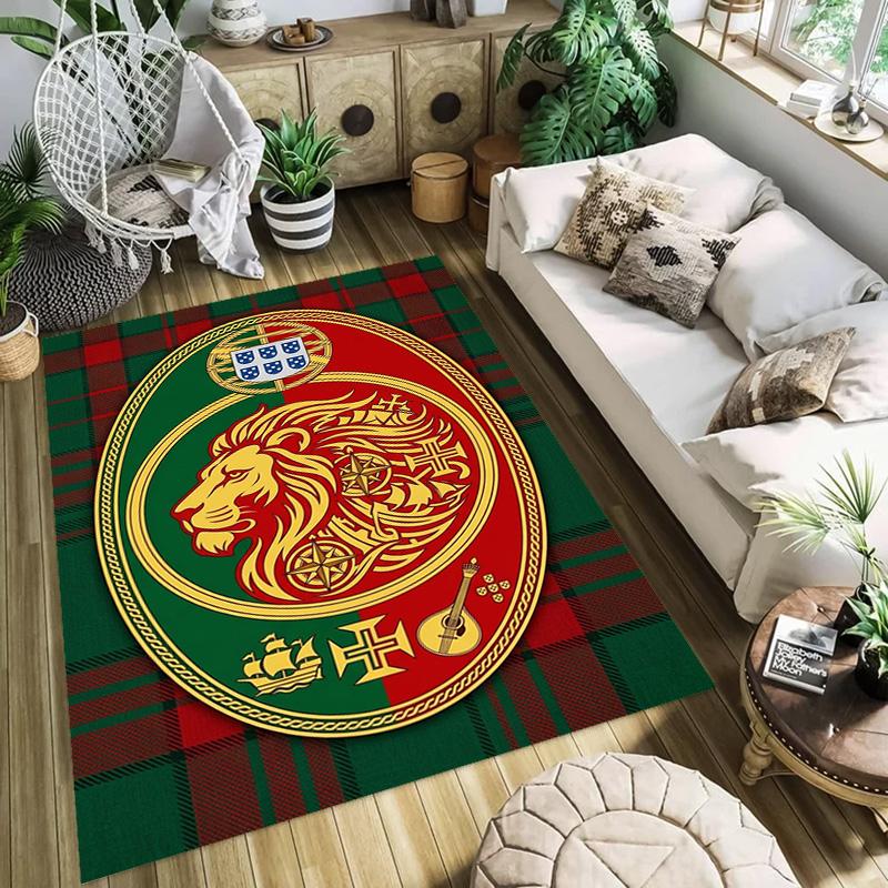 Royal Emblem Checkerboard Background carpet Living room and bedroom mats Suitable for all seasons Doormat Protective pad Fashion