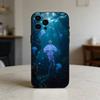 INS C-Cartoon Jellyfish Phone Case Silicone black Soft For IPhone 17,16,15,14,13,12,11,SE,Plus Pro Max