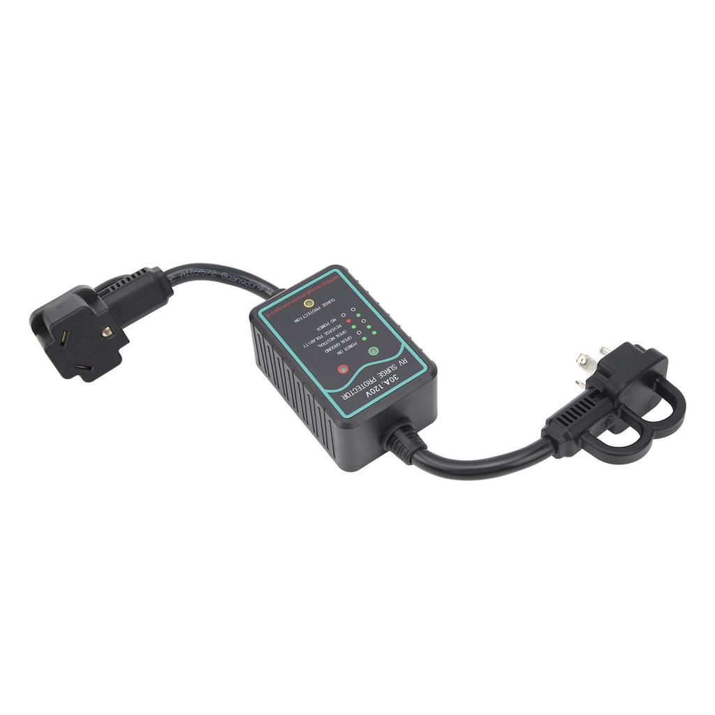 30A 120V RV Surge Protector 2100J Weatherproof Heat Insulation Circuit Analyzer Guard Device for Cam