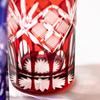 Kobo Official Direct Edo Kiriko Yotsuba Genroku Crest Tumbler In Wooden Box Made In Japan [Taimuro Sales] (red) TB90619-4R