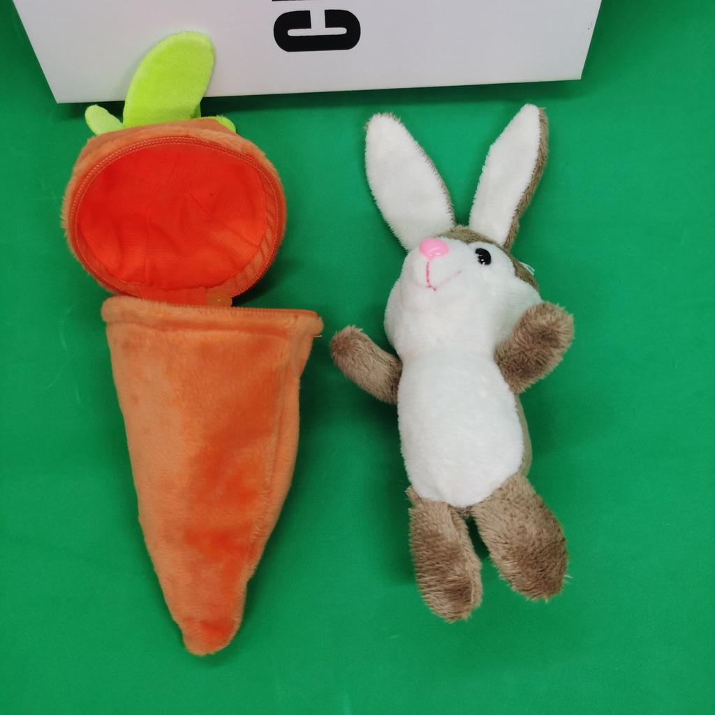 Cute Creative Carrot And Rabbit Keychain Plush Doll Detachable Transformed Rabbit Carrot Pendant