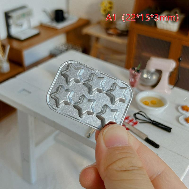 1:6/1:12 Scale Miniature Dollhouse Mini Pastry Biscuit Cookie Cake Bread Silver Mold Diy Food Play Silicone Mold Accessories