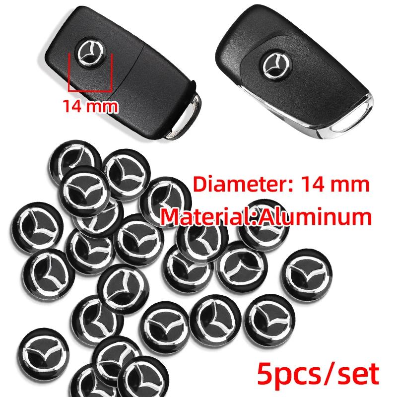 14mm 5/10pcs Car Remote Control Key Car Logo Sticker For Mazda 2 3 5 M5 Ms CX-4 CX-5 CX6 M3 M6 MX3 MX5 Rx8 Car Accessories