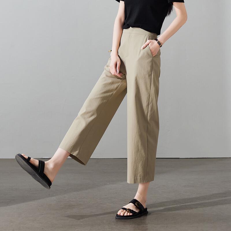 SOFSIL 2026 Summer Relaxed High-Waist Wide-Leg Cropped Pants 30/XXL